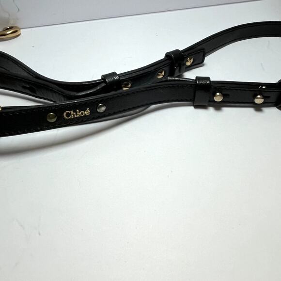 Chloe Ethel Black and Gold Satchel - Picture 12 of 12